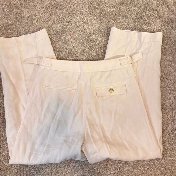 J Crew Collection side tab trousers Italian linen blend 4P - Picture 5 of 6